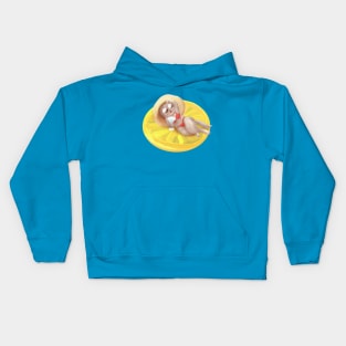 Cat Floating On Lemon Pool Float Kids Hoodie